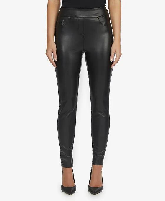 Women's Faux Leather Pull-On Pants