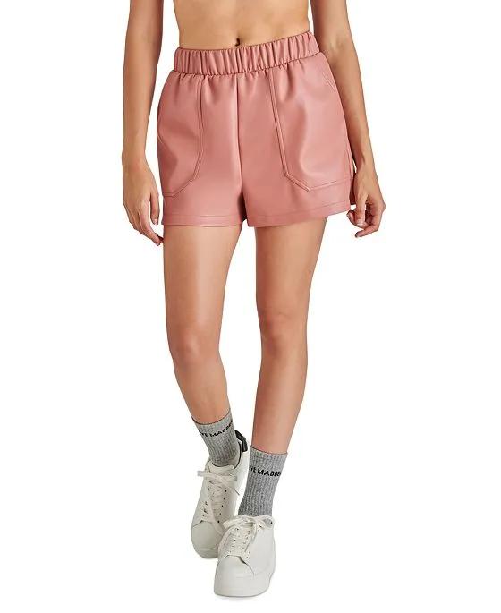 Women's Faux The Record Leather Shorts