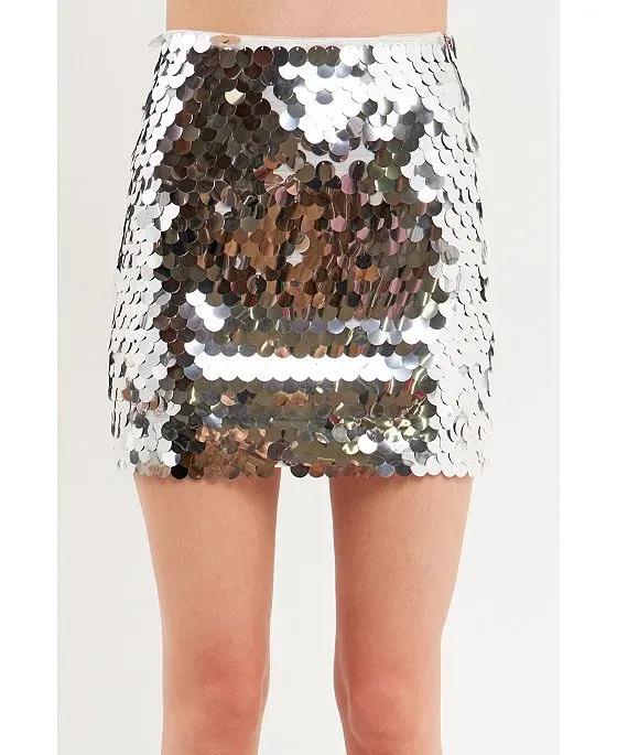 Women's Fisheye Sequins Mini Skirt