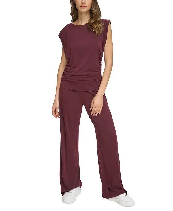 Women's Flange-Sleeve Ruched Top