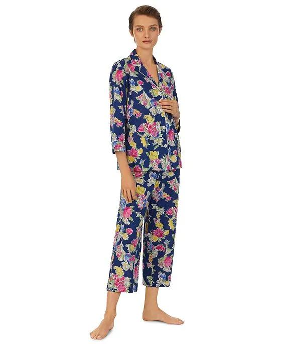 Women's Floral Capri Pajamas Set