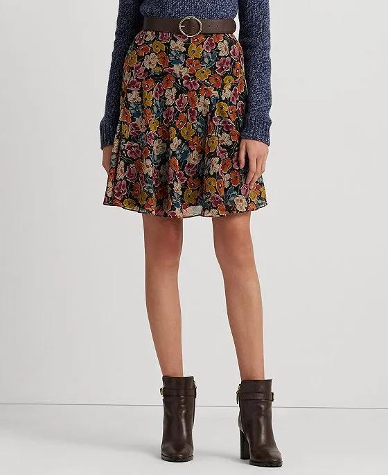 Women's Floral Crinkle Georgette Skirt