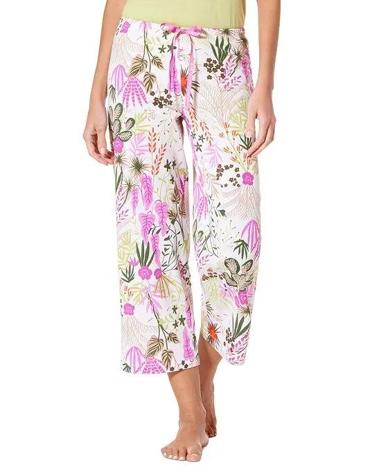Women's Floral Fantasy Printed Capri Pajama Pants