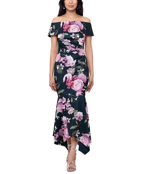 Women's Floral-Print Off-The-Shoulder Dress