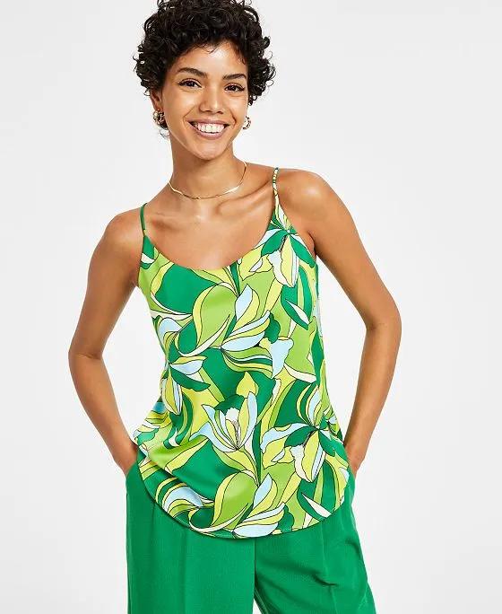 Women's Floral-Print Scoop-Neck Camisole Top, Created for Macy's