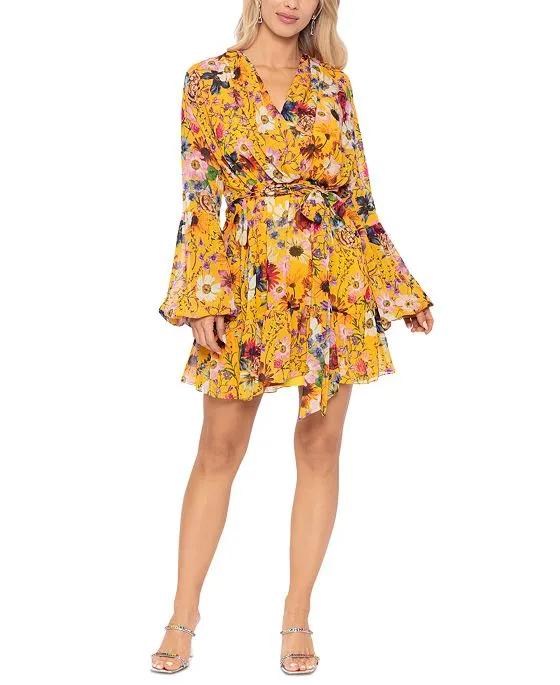 Women's Floral-Print Wrap Dress