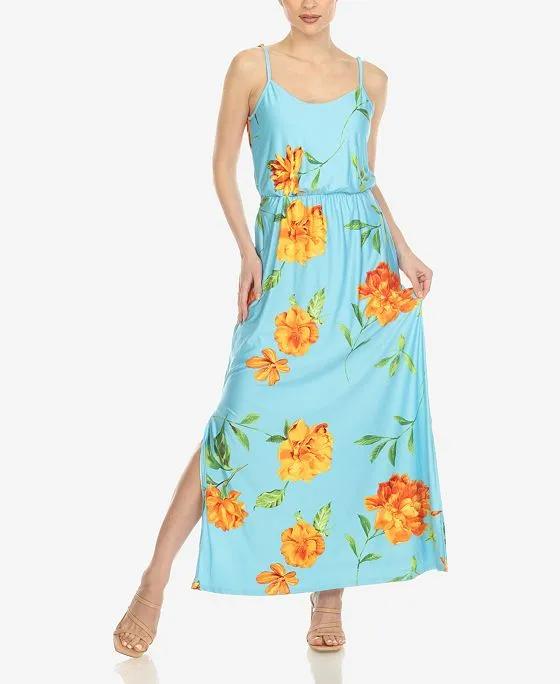 Women's Floral Strap Maxi Dress