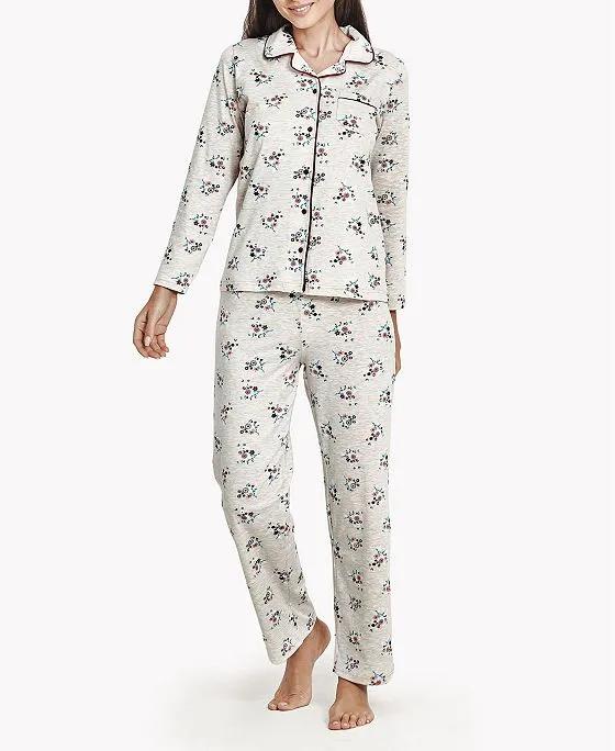 Women's Flower Bouquet Soft Long-Sleeve Pajama Set