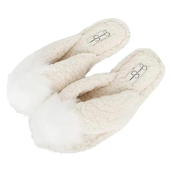 Women's Fluffy Plush Slide-On Sandal House Slippers with Memory Foam