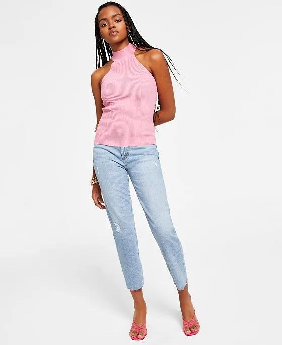 Women's FRAYED MOM JEANS