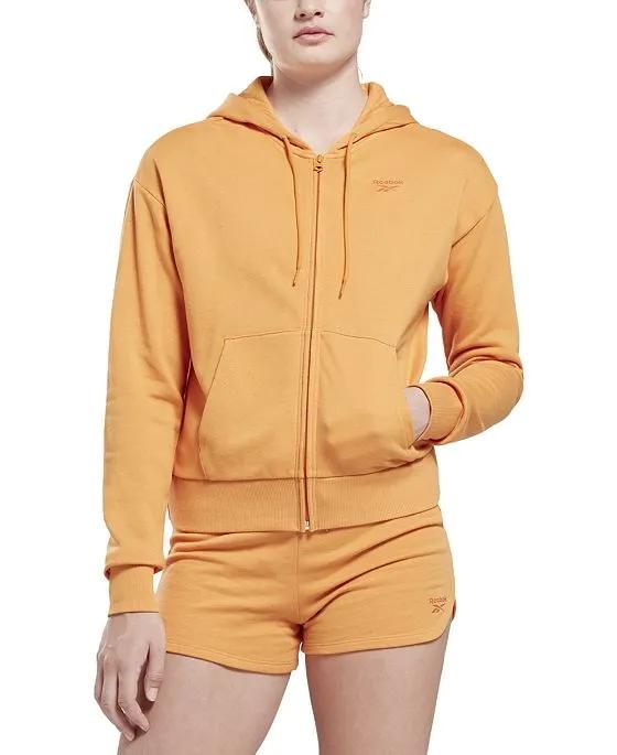 Women's French Terry Zip-Front Long Sleeve Hoodie 
