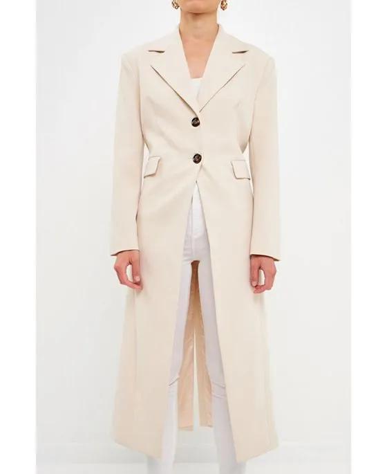 Women's Front Slit Long Coat