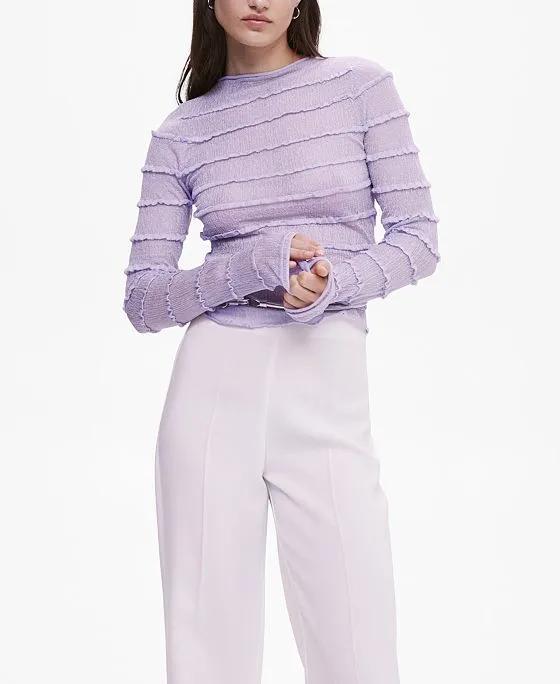 Women's Gathered Textured Sweater