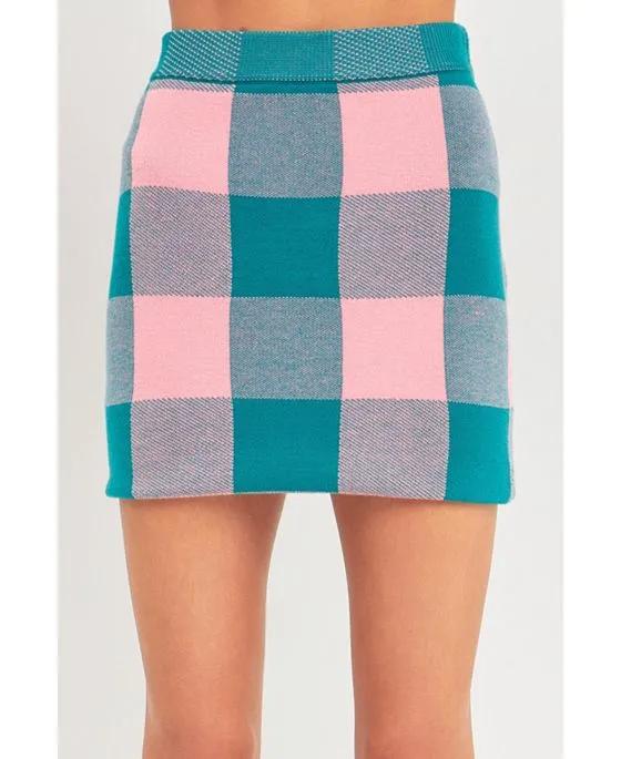 Women's Gingham Mini Skirt