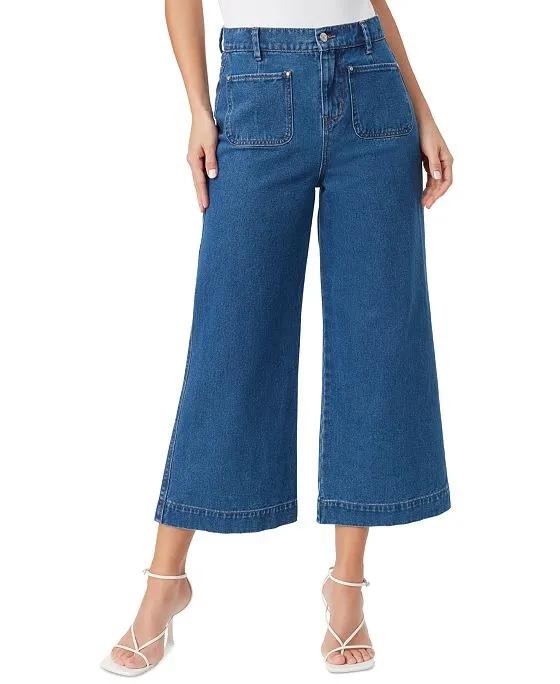 Women's Gloria Vanderbilt x Christian Siriano Patch-Pocket Wide-Leg Jeans