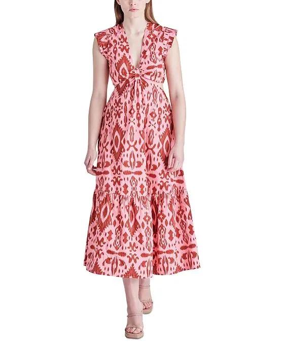 Women's Got Your Batik V-Neck Midi Dress