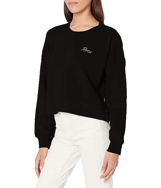 Women's Graphic Fleece Pullover Crew Neck Sweatshirt