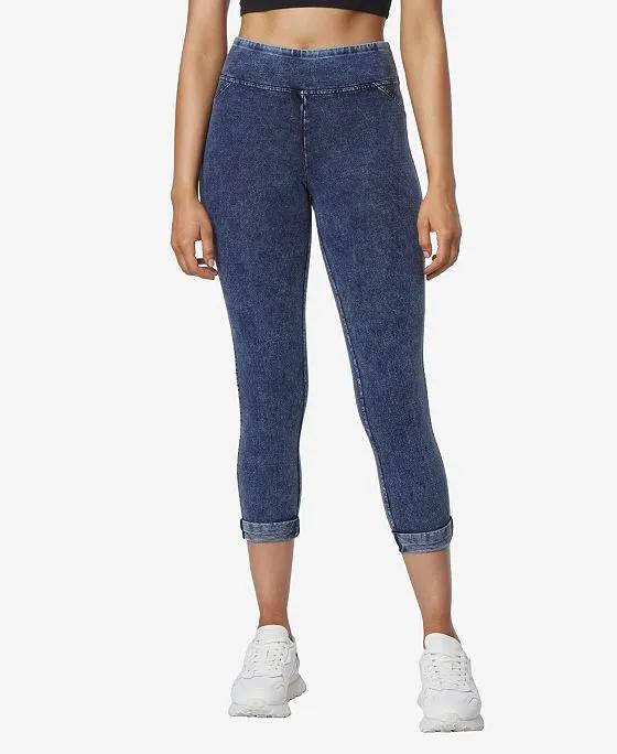 Women's High Rise 7/8 Jeggings with Rolled Cuff Pants