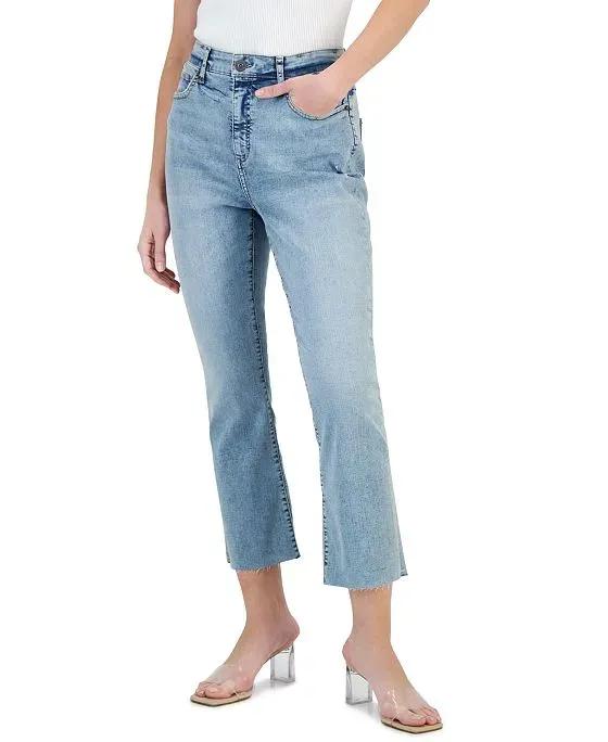 Women's High-Rise Cropped Frayed-Hem Jeans, Created for Macy's