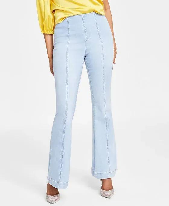 Women's High Rise Flared Pull-On Jeans, Created for Macy's