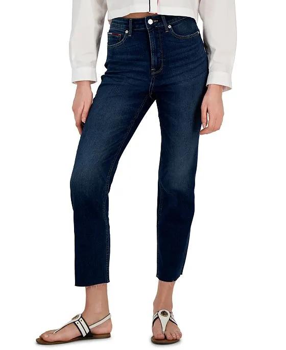 Women's High-Rise Straight Ankle Jeans 
