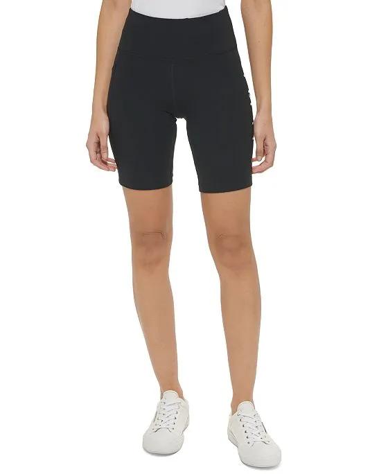 Women's High-Waist Pull-On Pocket Biker Shorts