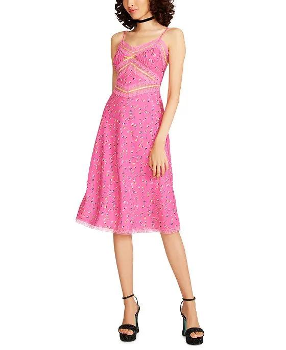 Women's Hollywood Lace-Trimmed Midi Dress