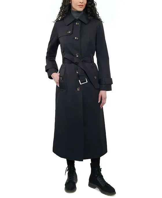 Women's Hooded Belted Maxi Trench Coat