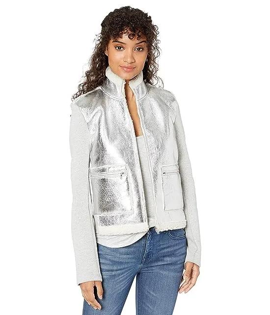 Women's Jacket with Metallic Front Pockets