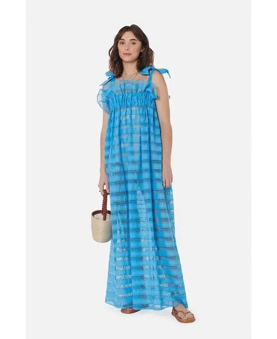 Women's Jaime Dress in True Blue Lattice Lace