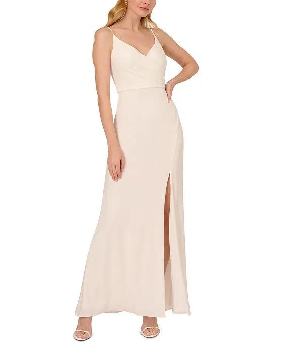 Women's Jersey Embellished Draped Gown