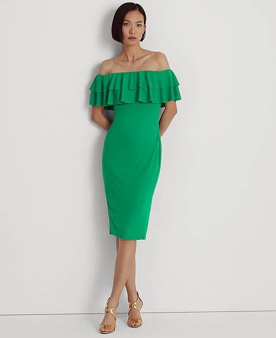 Women's Jersey Off-the-Shoulder Cocktail Dress