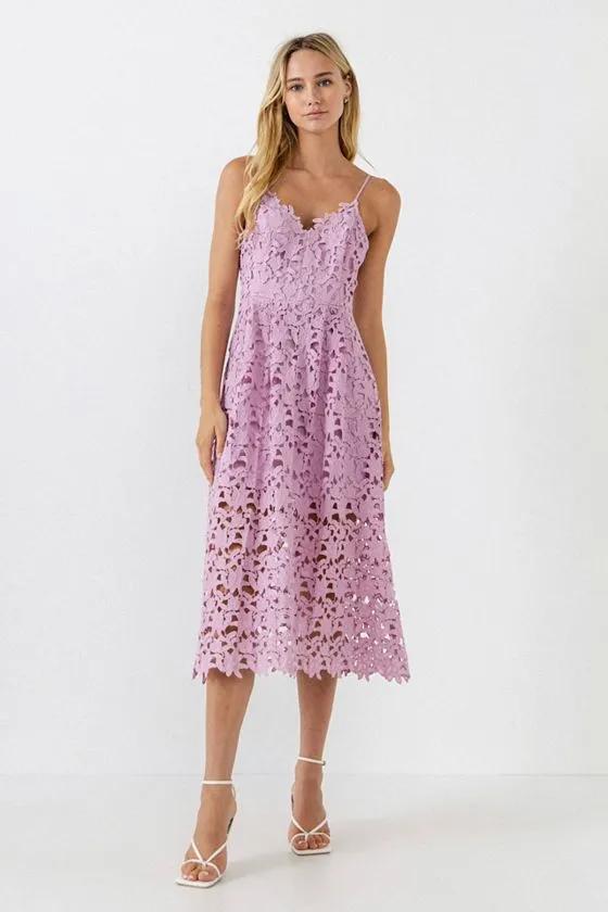Women's Lace Cami Midi Dress