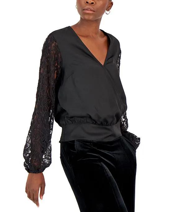 Women's Lace-Sleeve Blouse, Created for Macy's