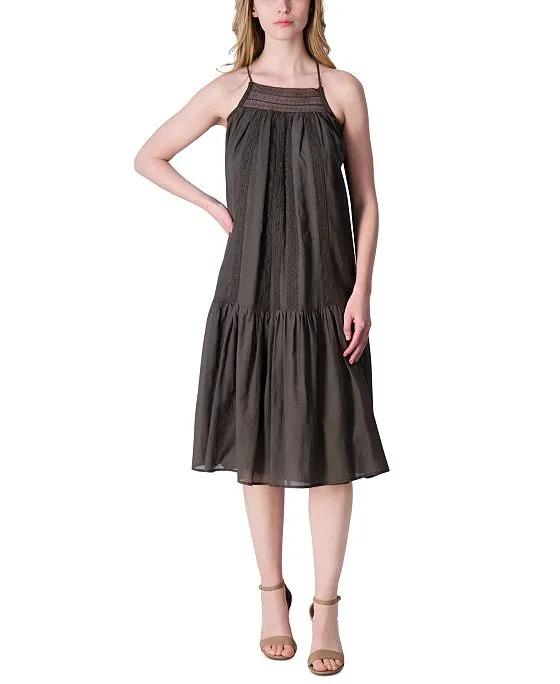 Women's Lace-Trim Ruffled-Hem Maxi Dress