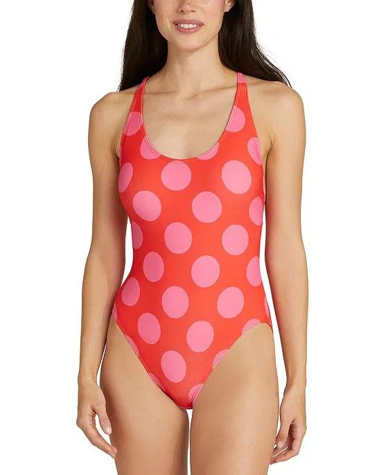 Women's Lace-Up-Back One-Piece Swimsuit