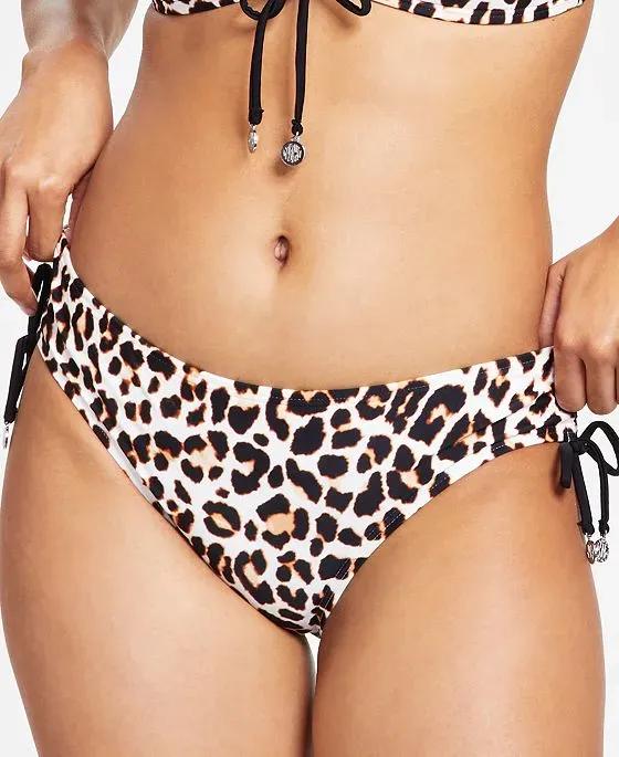 Women's Leopard-Print Side-Tie Bikini Bottoms