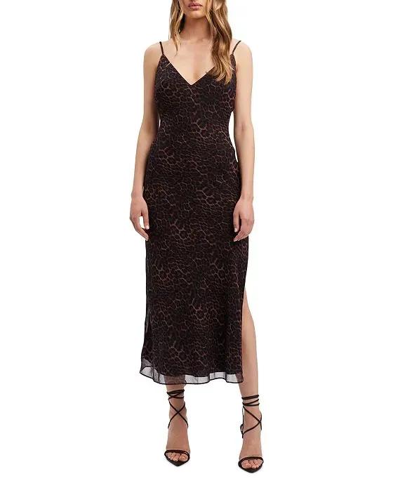 Women's Leopard-Print Slip Dress