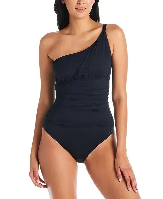 Women's Lets Get Twisted One-Shoulder Ruched Swimsuit