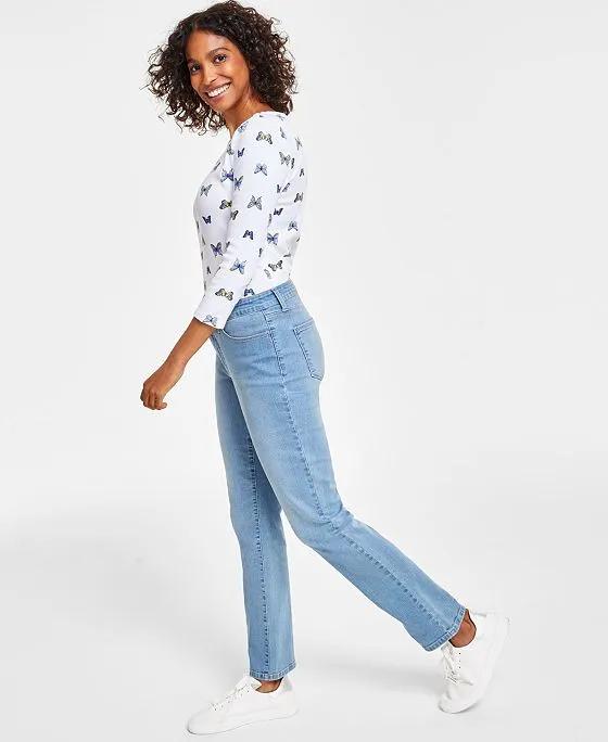 Women's Lexington Tummy Control Straight-Leg Jeans, Created for Macy's
