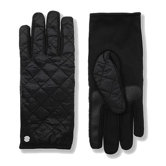 Women's Lightweight Black Quilted Glove, Touch Screen Friendly