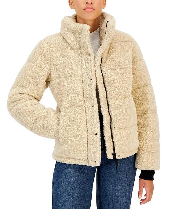 Women's Lily Sherpa Stand-Collar Puffer Coat