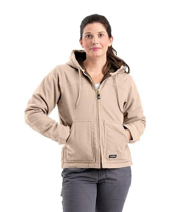 Women's Lined Softstone Duck Hooded Jacket Plus Sizes