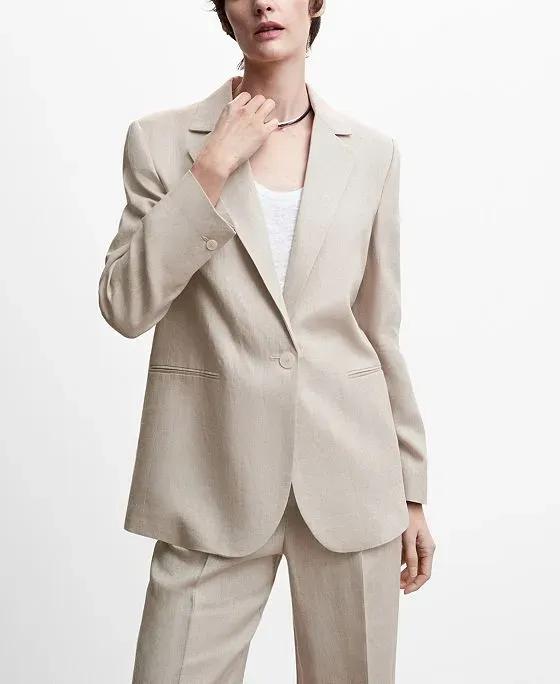 Women's Linen Blazer Suit