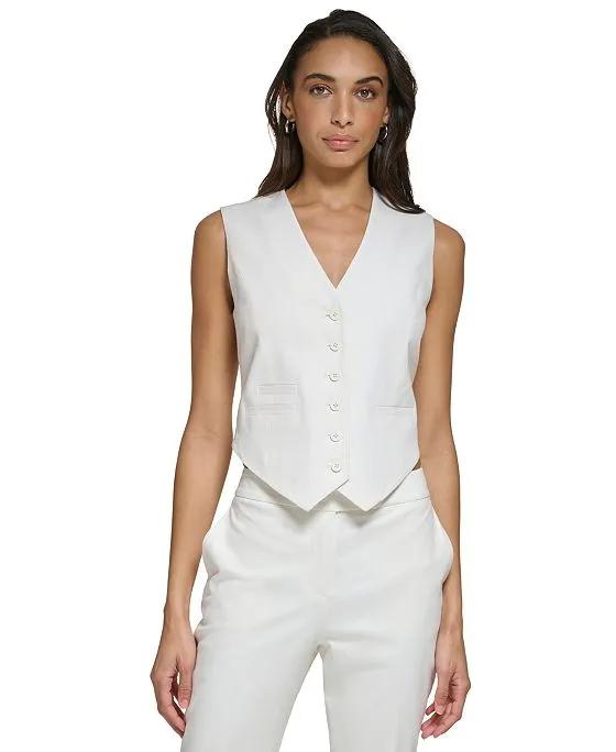 Women's Linen-Blend Vest