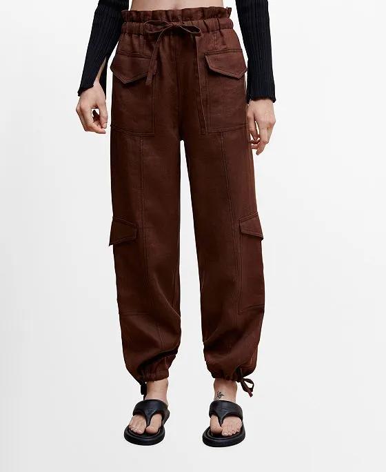 Women's Linen Cargo Pants