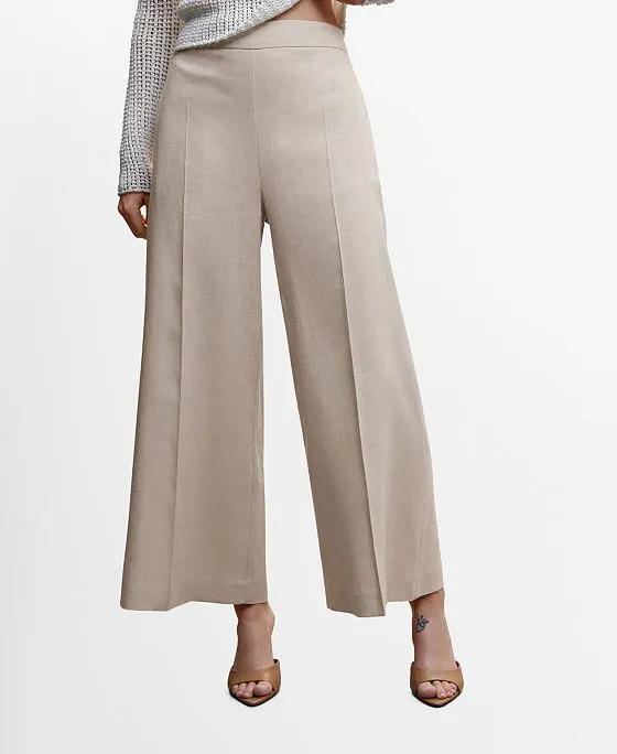 Women's Linen Culotte Pants
