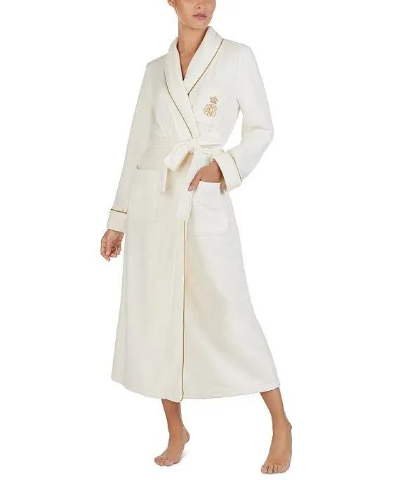Women's Long Cozy Fleece Wrap Robe