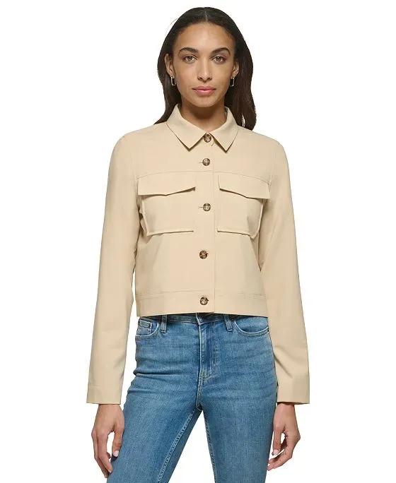 Women's Long-Sleeve Button-Front Jacket
