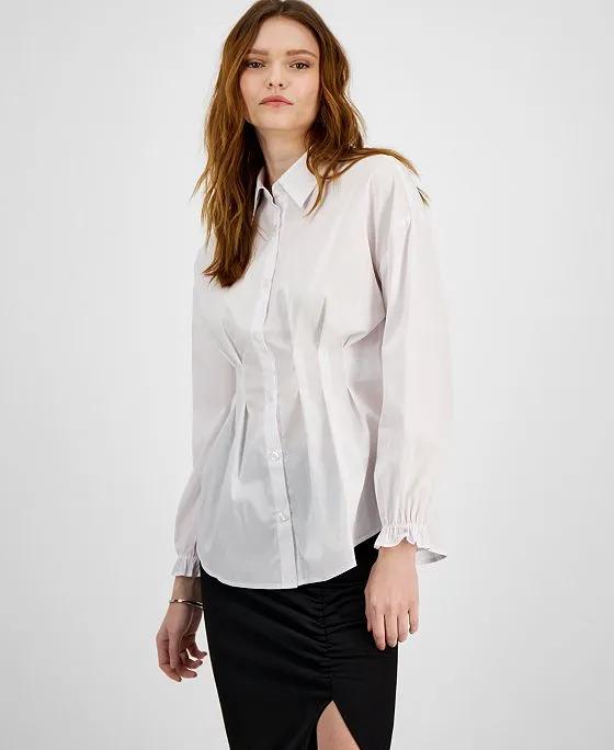 Women's Long-Sleeve Corset-Detail Shirt, Created for Macy's